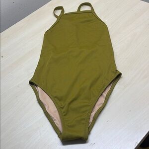 Madewell Green One Piece Swimsuit Classic Scoop Neck